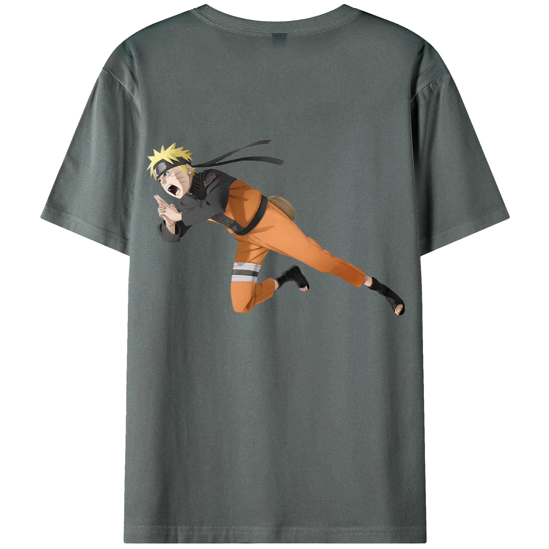 （画像用） NARUTO -ナルト- うずまき ナルト Uzumaki Naruto 綿100％ メンズ半袖Tシャツ（バックプリント） 通気性
